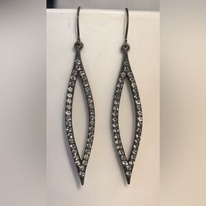 NWOT Crystal & Brass Earrings